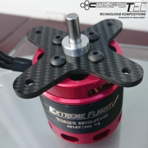 RC airplane electric motor mount cut from 3mm thick carbon fiber sheet